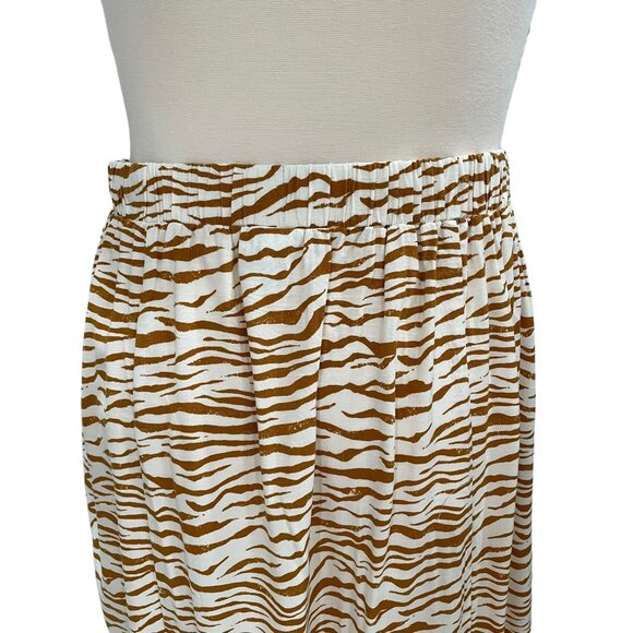 1X Brown and White Zebra Skirt Animal Trendy Plus Size Bold Exotic Festival Soft - Picture 7 of 7